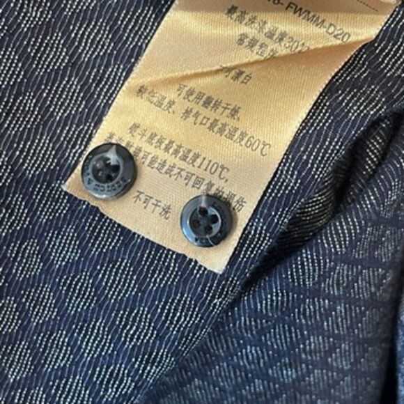 Scotch & Soda Purple-Blue Diamond Dress Shirt Button Front Slim Fit Medium - Picture 6 of 6
